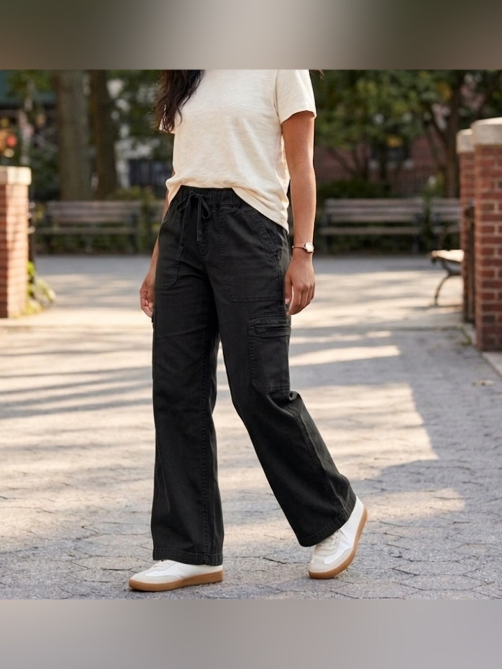 Buffalo David Bitton Black Cargo Pants Wide Leg NWOT